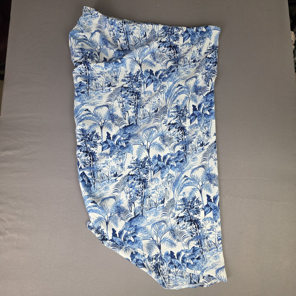 CIDER Women’s Blue/White Tropical Floral Asymmetrical Skirt 3XL